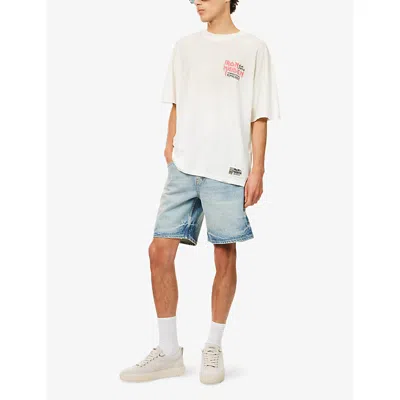 Represent Mens Washed Ecru Relaxed-fit Graphic-print Cotton T-shirt Xxl In White