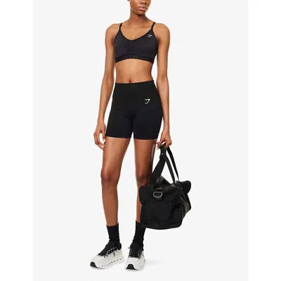 Gymshark Womens Black Ruched Medium-support Sports Bra