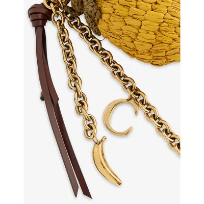 Chloé Womens Sunset Yellow Pineapple Raffia Bag Charm