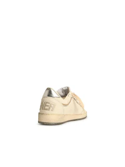 Golden Goose 'ball-star' White Leather Sneakers With Silver Star And Heel In Multi