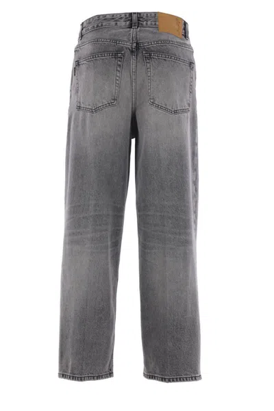 Haikure Wide-leg Mid-rise Jeans In Gray