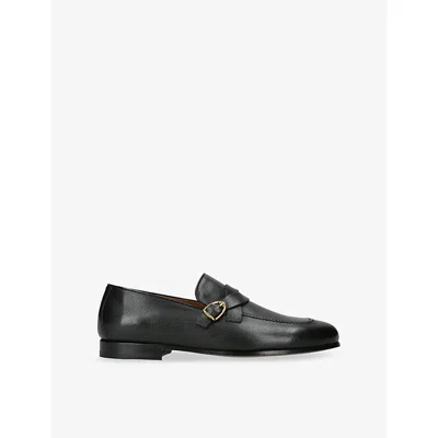 Tom Ford Mens Black Side-buckle Leather Loafers Eur 42 / 8 Uk