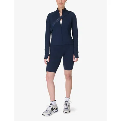 Sweaty Betty Womens Navy Blue All Day Zip-up Stretch-woven Jacket Xl