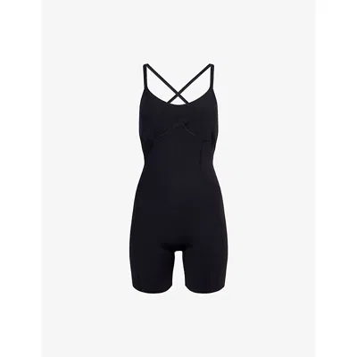 Gymshark Womens Black Strappy All-in-one Jersey Playsuit Xs