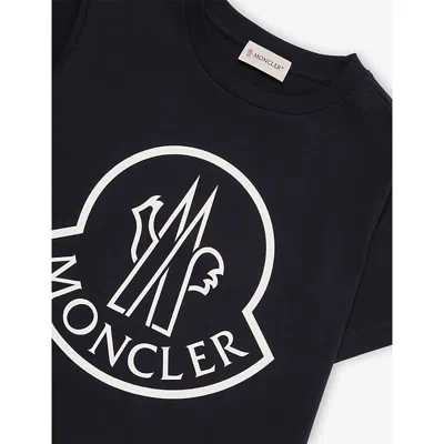 Moncler Logo Print T-shirt In Black