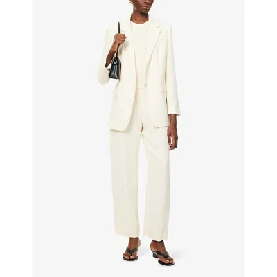 Theory Womens Rice Drawstring Wide-leg Woven Trousers In Neutral