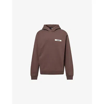 Jacquemus Gros Grain Hooded Sweatshirt In Brown