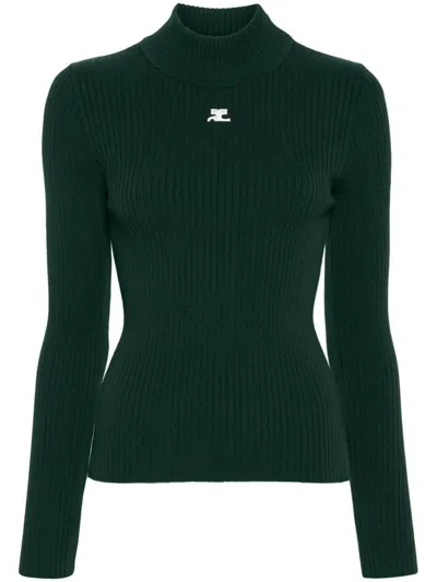 Courrèges Re-edition Rib Knit Mockneck Sweater