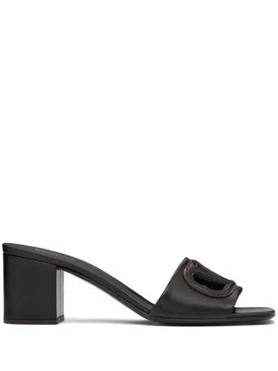Valentino Garavani Women Vlogo Cut-out Leather Mules