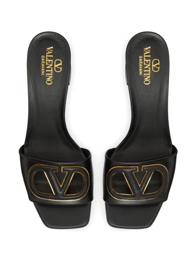 Valentino Garavani Women Vlogo Cut-out Leather Mules