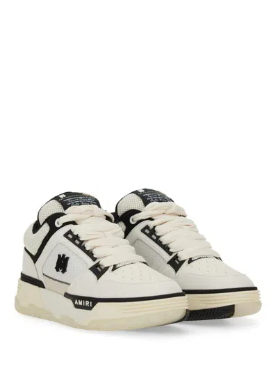 Amiri White And Black Chunky Sneakers With Logo Detail In Leather And Mixed Tech Fabrics Man In Neutral