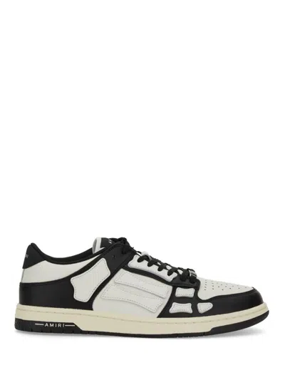 Amiri Multicolor Leather And Fabric Bandana Denim Skel Sneakers In White