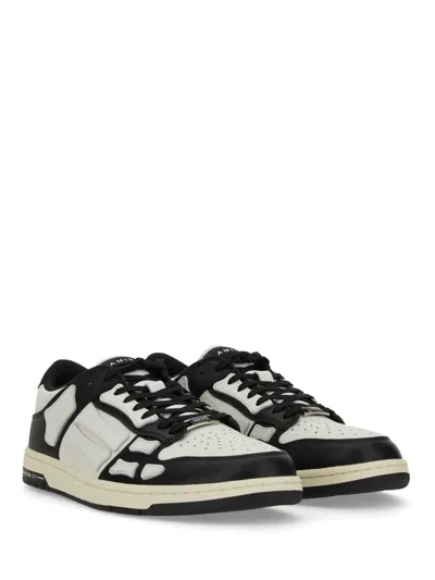 Amiri Multicolor Leather And Fabric Bandana Denim Skel Sneakers In White