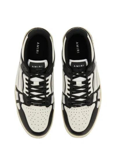 Amiri Multicolor Leather And Fabric Bandana Denim Skel Sneakers In White