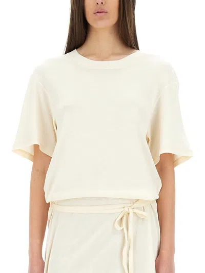 Lemaire Women T-shirt Dress With Belt In Neutral