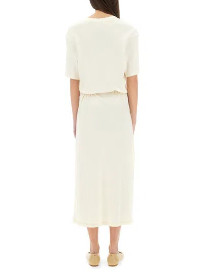 Lemaire Women T-shirt Dress With Belt In Neutral