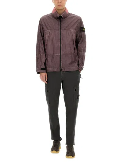 Stone Island Zip-up Casual Jacket In Pink