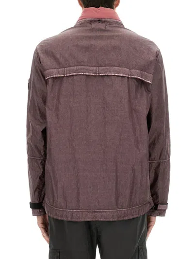 Stone Island Zip-up Casual Jacket In Pink
