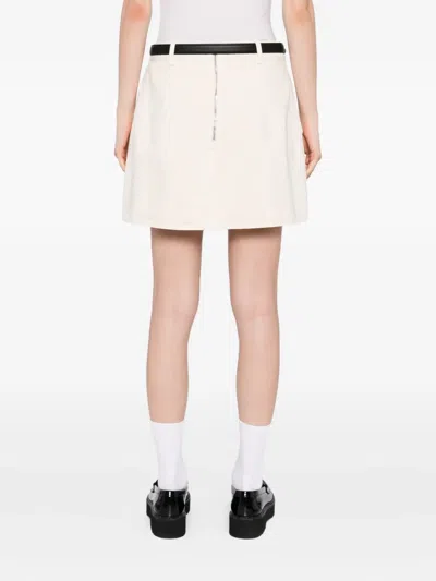 Self-portrait Beaded Floral Denim Mini Skirt Skirts White In White