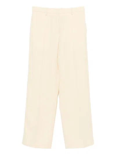 Jil Sander High-waisted Wool Trousers In Neutral