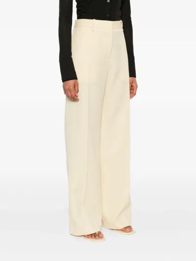 Jil Sander High-waisted Wool Trousers In Neutral