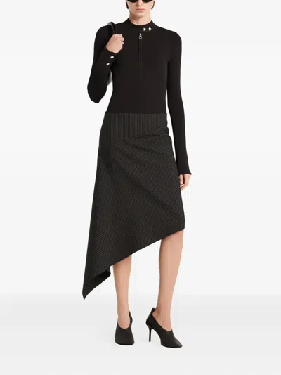 Courrèges Asymmetrical Pinstripe Skirt