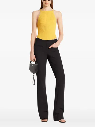 Courrèges Ribbed Tank Top In Yellow
