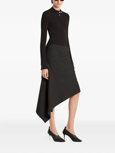 Courrèges Asymmetrical Pinstripe Skirt