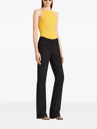 Courrèges Ribbed Tank Top In Yellow