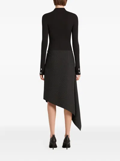 Courrèges Asymmetrical Pinstripe Skirt