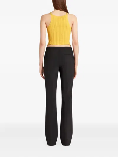 Courrèges Ribbed Tank Top In Yellow