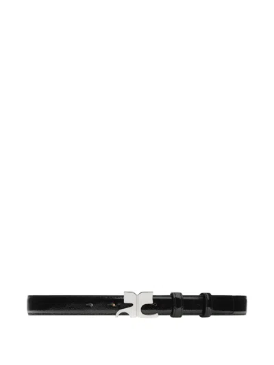 Courrèges Buckle Leather Belt In Black