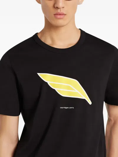 Courrèges Wing-print T-shirt In Black