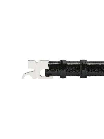 Courrèges Buckle Leather Belt In Black