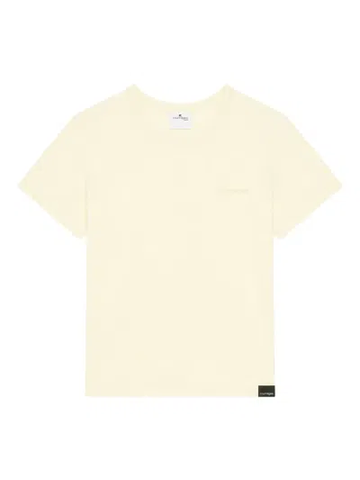 Courrèges Logo-embroidered T-shirt In Yellow