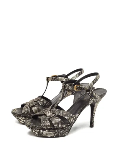 Pre-owned Saint Laurent 2024 Tribute Patent Leather Platform Sandals