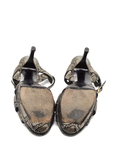 Pre-owned Saint Laurent 2024 Tribute Patent Leather Platform Sandals