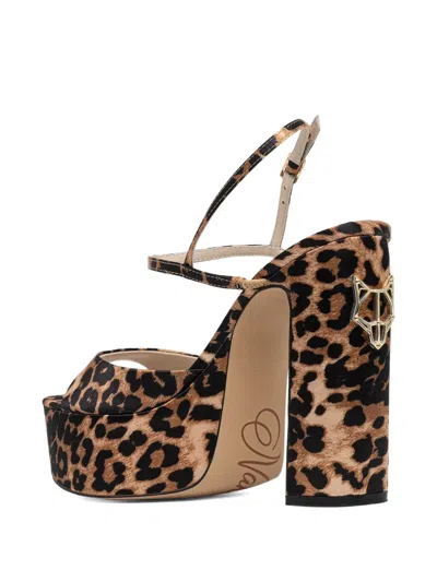 Naked Wolfe 130mm Fire Leopard-print Platform Sandals In Brown