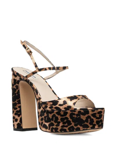 Naked Wolfe 130mm Fire Leopard-print Platform Sandals In Brown
