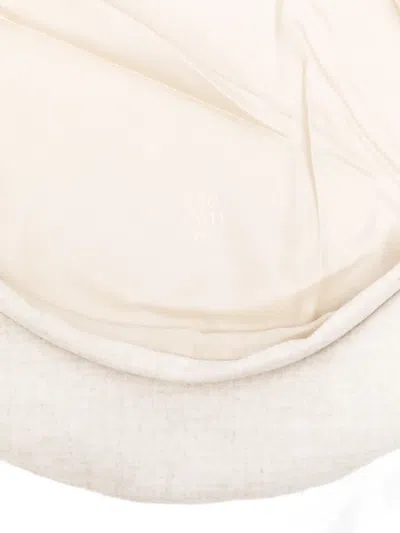 Eleventy Textured-finish Beret In White