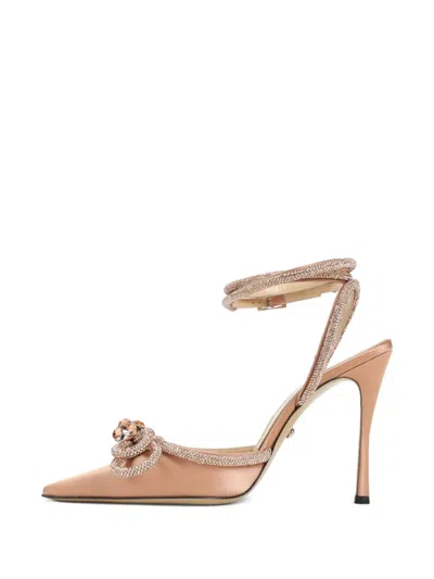 Mach&mach 110mm Double Bow Crystal-embellished Satin Pumps