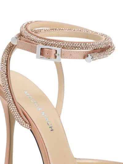 Mach&mach 110mm Double Bow Crystal-embellished Satin Pumps
