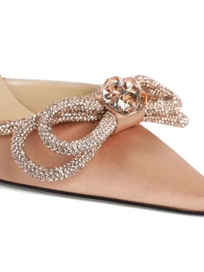Mach&mach 110mm Double Bow Crystal-embellished Satin Pumps