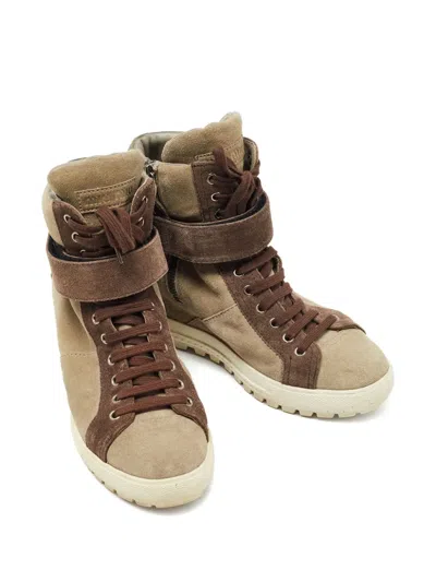 Pre-owned Miu Miu Suede Wedge Boots