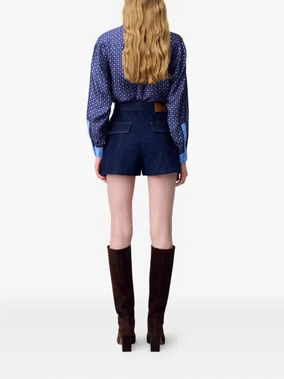 Claudie Pierlot Denim Panelled Shorts