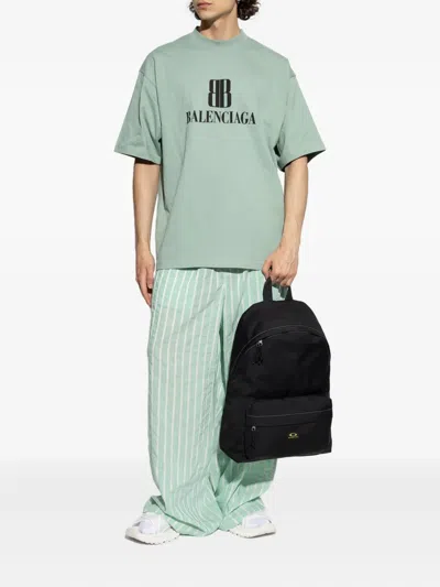 Balenciaga Nano Bb Logo-print T-shirt In Green