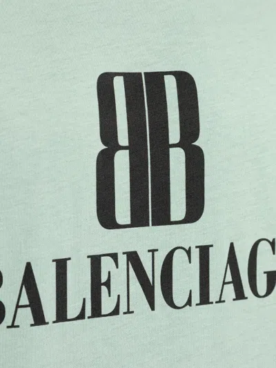 Balenciaga Nano Bb Logo-print T-shirt In Green