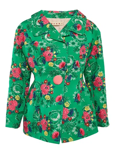 Pre-owned Marni Floral-jacquard Jacket