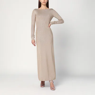 Max Mara Beige Dress In Viscose And Lurex Yarn