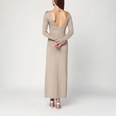 Max Mara Beige Dress In Viscose And Lurex Yarn